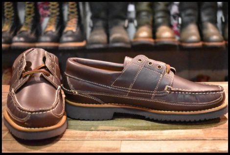 【7.5 未使用】Danner ダナーデッキシューズ D4911 ブラウン 茶 短靴 ローカット ビブラム 編み上げ ブーツ HOPESMORE