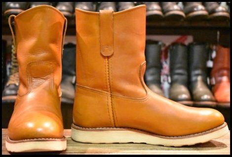 【9E 良品 11年】レッドウィング 9866 ゴールドラセット ペコス 茶 プルオン クッションソール ブーツ redwing pecos HOPESMORE