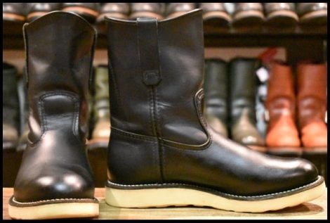 【7E 美品 09年】レッドウィング 8169 ペコス 黒 ブラッククローム プルオン クッションソール ブーツ redwing pecos HOPESMORE