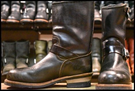 【8.5D 良品 PT91プリント 95年】レッドウィング 2268 エンジニア 黒 ブラッククローム スチールトゥ ブーツ redwing HOPESMORE