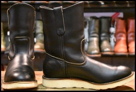 【7E 箱付 良品 旧羽タグ 96年】レッドウィング 8169 ペコス 黒 ブラッククローム クッションソール ブーツ redwing pecos HOPESMORE