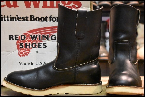 【7E 箱付 良品 旧羽タグ 96年】レッドウィング 8169 ペコス 黒 ブラッククローム クッションソール ブーツ redwing pecos HOPESMORE