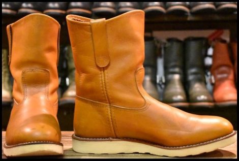 【9.5E 良品 11年】レッドウィング 9866 ゴールドラセット ペコス クッションソール 茶 プルオン ブーツ redwing pecos HOPESMORE