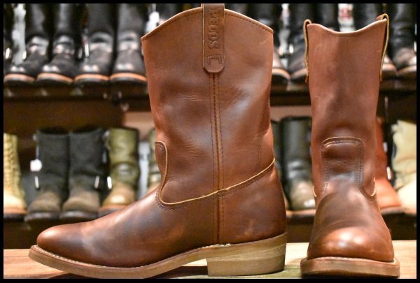 【9.5E 良品 08年】レッドウィング 8159 ペコス 茶 ブラウン アンバー ハーネス プルオン 1155 ブーツ redwing pecos HOPESMORE