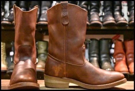 【9.5E 良品 08年】レッドウィング 8159 ペコス 茶 ブラウン アンバー ハーネス プルオン 1155 ブーツ redwing pecos HOPESMORE