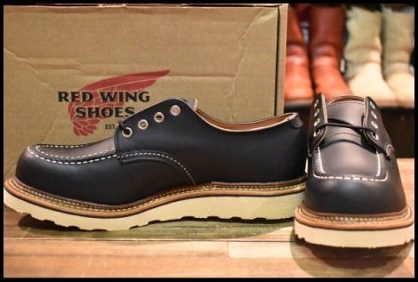 【8.5D 箱付 未使用 17年】レッドウィング 8106 オックスフォード 黒 ブラッククローム モックトゥ ローカット ブーツ redwing HOPESMORE