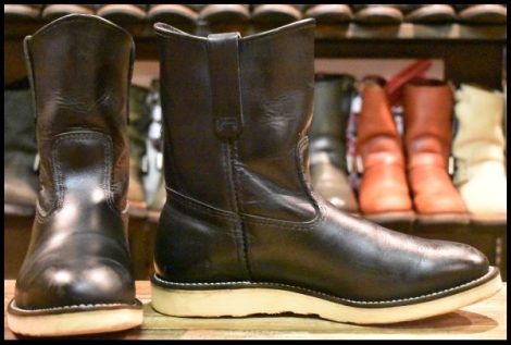 【9.5E 良品 08年】レッドウィング 8169 ペコス 黒 ブラッククローム プルオン クッションソール ブーツ redwing pecos HOPESMORE