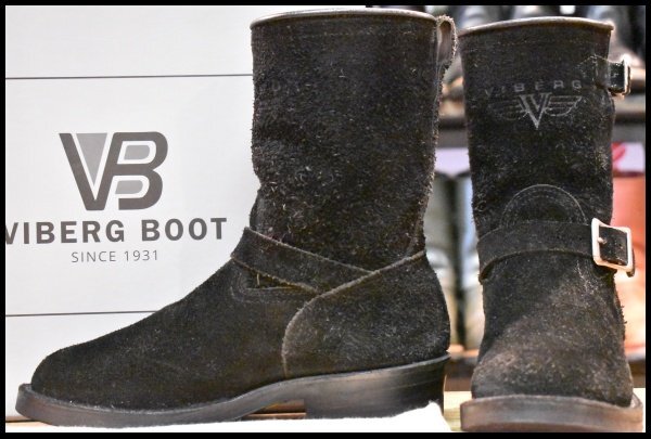 7.5D 箱付 良品】VIBERG ヴァイバー 83 エンジニア 黒スエード 