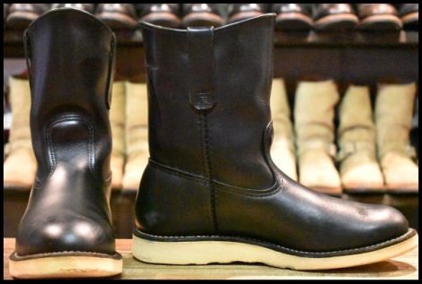 【7.5E 良品 10年】レッドウィング 8169 ペコス 黒 ブラッククローム プルオン クッションソール ブーツ redwing pecos HOPESMORE