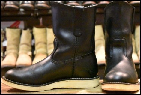 【7.5E 良品 10年】レッドウィング 8169 ペコス 黒 ブラッククローム プルオン クッションソール ブーツ redwing pecos HOPESMORE