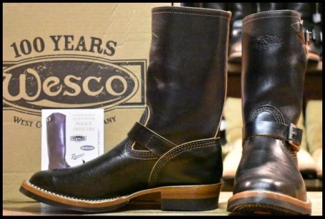 【8.5D 箱付 未使用 22年】WESCO ウエスコ ストックミスターロウ 7600BK エンジニア ボス ブラック ホースハイド ブーツ BOSS HOPESMORE