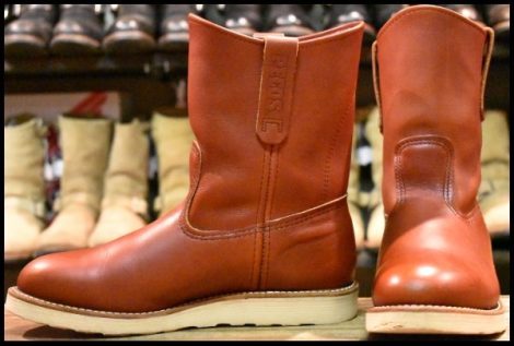 【8.5E 美品 18年】レッドウィング 8866 ペコス 赤茶 オロラセット クッションソール プルオン ブーツ redwing pecos HOPESMORE