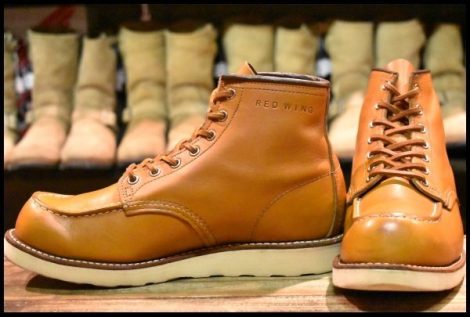 【8.5E 良品 18年】レッドウィング 9875 アイリッシュセッター ゴールドラセット モックトゥ レースアップ ブーツ redwing HOPESMORE