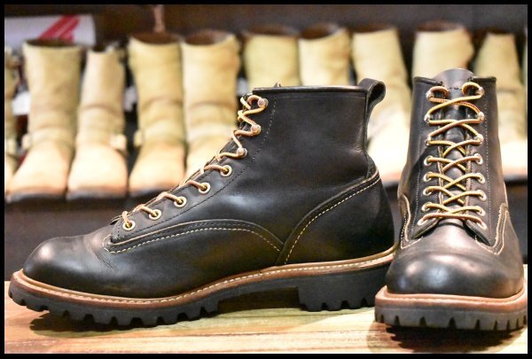 【9D 良品 10年】レッドウィング 2935 ビブラム ラインマン ブラック 黒 ラグソール LTT レースアップ ブーツ redwing HOPESMORE