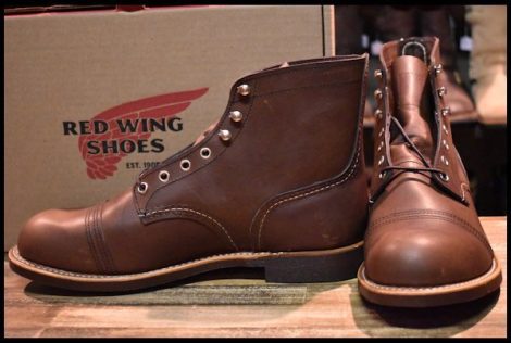 【9.5D 箱付 未使用 23年】レッドウィング 8111 アイアンレンジャー アンバー ハーネス キャップトゥ ブラウン ブーツ redwing HOPESMORE