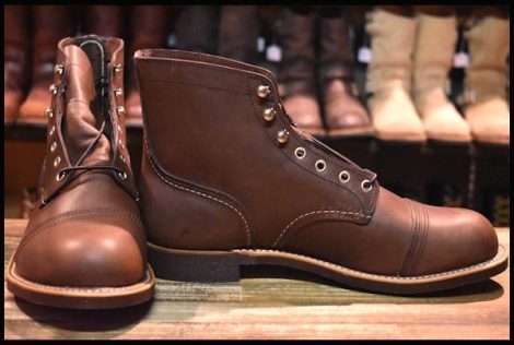 【9.5D 箱付 未使用 23年】レッドウィング 8111 アイアンレンジャー アンバー ハーネス キャップトゥ ブラウン ブーツ redwing HOPESMORE