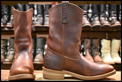 【8.5E 箱付 美品 07年】レッドウィング 8159 ペコス 茶 ブラウン アンバー ハーネス プルオン ブーツ 1155 redwing pecos HOPESMORE