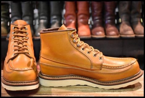 【10E 美品 14年】レッドウィング 9850 ゴールドラセット カヌーモック アイリッシュセッター レースアップ ブーツ redwing HOPESMORE
