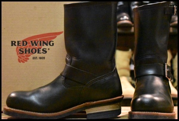 【7D 箱付 良品 12年】レッドウィング 2268 エンジニア 黒 ブラッククローム スチールトゥ ブーツ redwing HOPESMORE