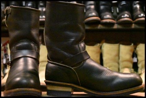 【10D 良品 PT91刺繍 98年】レッドウィング 2268 エンジニア 黒 ブラッククローム スチールトゥ プルオン ブーツ redwing HOPESMORE