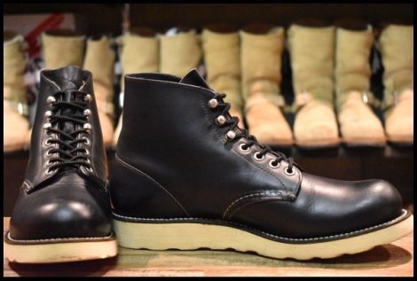 【8.5D 良品 羽タグ 97年】レッドウィング 8165 アイリッシュセッター 黒 ブラッククローム プレーントゥ ブーツ redwing HOPESMORE