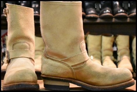【8D 良品 08年】レッドウィング 8268 スエード エンジニア ホーソーンアビレーンラフアウト スチールトゥ ブーツ redwing HOPESMORE