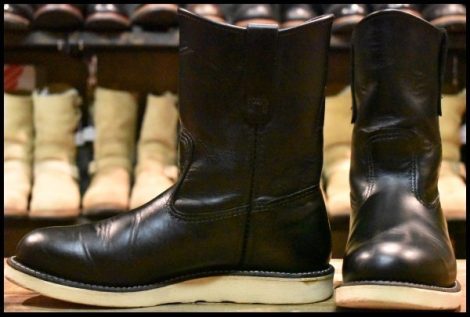 【8E 良品 16年】レッドウィング 8169 ペコス 黒 ブラッククローム クッションソール プルオン ブーツ redwing pecos HOPESMORE