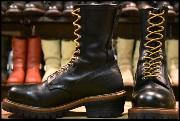 美品 レッドウィング 8210 US9 27.0㎝ ロガー ブラック RED WING レッド ウイング 8210 縦長タグ レザー ロガーブーツ