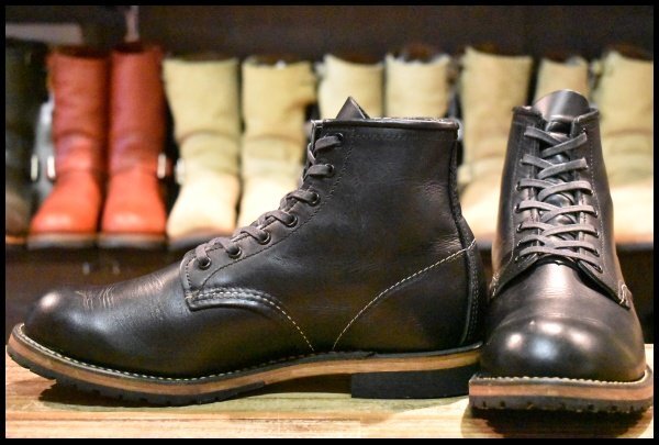 【8.5D 良品 18年】レッドウィング 9414 ベックマン 黒 ブラック フェザーストーン プレーントゥ 9014 ブーツ redwing HOPESMORE