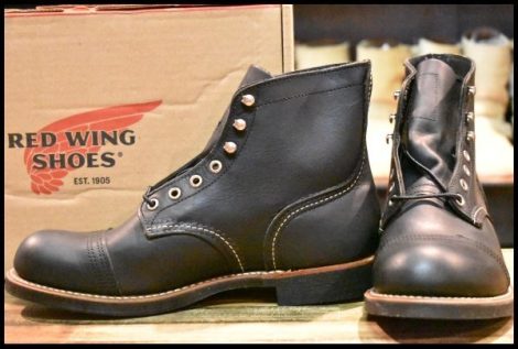 【8.5D 箱付 未使用 11年】レッドウィング 8114 アイアンレンジ 黒 ブラックハーネス キャップトゥ 8084 ブーツ redwing HOPESMORE