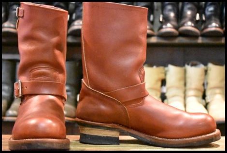 【9D 良品 15年】レッドウィング 8271 エンジニア 赤茶 オロラセット スチールトゥ プルオン ブーツ redwing HOPESMORE