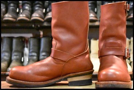 【9D 良品 15年】レッドウィング 8271 エンジニア 赤茶 オロラセット スチールトゥ プルオン ブーツ redwing HOPESMORE