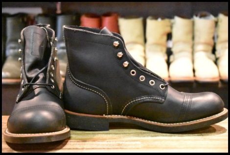 【8.5D 箱付 未使用 11年】レッドウィング 8114 アイアンレンジ 黒 ブラックハーネス キャップトゥ 8084 ブーツ redwing HOPESMORE