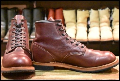 【9D 箱付 良品 18年】レッドウィング 9411 ベックマン ブーツ ブラックチェリー フェザーストーン プレーントゥ redwing HOPESMORE