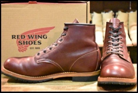 【9D 箱付 良品 18年】レッドウィング 9411 ベックマン ブーツ ブラックチェリー フェザーストーン プレーントゥ redwing HOPESMORE