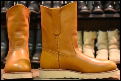 【5D 箱付 未使用 17年】レッドウィング 9866 ゴールドラセット ペコス 茶 クッションソール ブーツ redwing pecos HOPESMORE