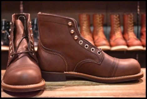 【7D 箱付 未使用 22年】レッドウィング 8111 アイアンレンジャー アンバー ハーネス キャップトゥ ブラウン ブーツ redwing HOPESMORE