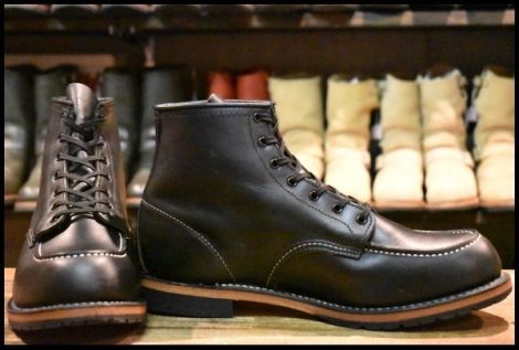 【12D 箱付 美品 10年】レッドウィング 9015 ベックマン 黒 ブラック フェザーストーン モックトゥ ブーツ redwing HOPESMORE