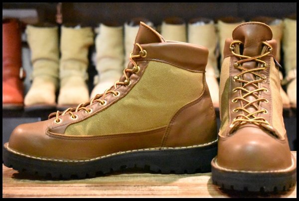 【7.5EE 美品 白タグ】Danner ダナーライト 30420X 茶 ブラウン カーキ ゴアテックス GORE-TEX 編み上げ ハイキング ブーツ HOPESMORE