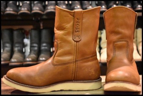 【9E 良品 10年】レッドウィング 866 ペコス 茶 オロイジナル プルオン クッションソール ブーツ redwing pecos HOPESMORE