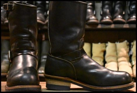 【7.5EE 良品 PT91刺繍】レッドウィング 2268 エンジニア 黒 ブラッククローム スチールトゥ プルオン ブーツ redwing HOPESMORE