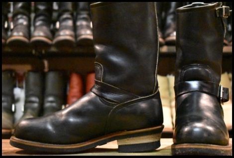 【7.5EE 良品 PT91刺繍】レッドウィング 2268 エンジニア 黒 ブラッククローム スチールトゥ プルオン ブーツ redwing HOPESMORE