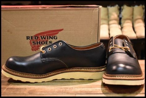 【9.5D 箱付 未使用 15年】レッドウィング 8002 オックスフォード 黒 ブラッククローム ローカット 短靴 ブーツ redwing HOPESMORE