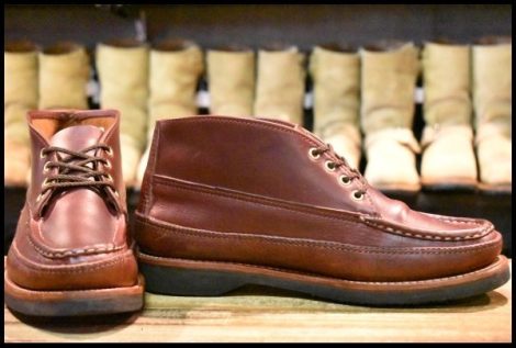 【9.5E 良品】RUSSELL MOCCASIN ラッセルモカシン スポーティングクレーチャッカ バーガンディ 短靴 ブーツ HOPESMORE