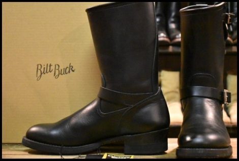 【9.5D 箱付 美品】Attractions Biltbuck アトラクションズ ビルトバック エンジニア Lot.708 ブラックステアハイド 黒 ブーツ HOPESMORE