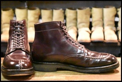 【7.5D 箱付 美品】ALDEN オールデン 4540H タンカーブーツ ＃8 バーガンディ コードバン ガムソール　編み上げ レースアップ HOPESMORE