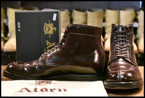 【7.5D 箱付 美品】ALDEN オールデン 4540H タンカーブーツ ＃8 バーガンディ コードバン ガムソール　編み上げ レースアップ HOPESMORE