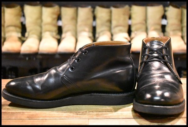 8D 良品 11年】レッドウィング 9196 ポストマン チャッカ 黒 ブラック  