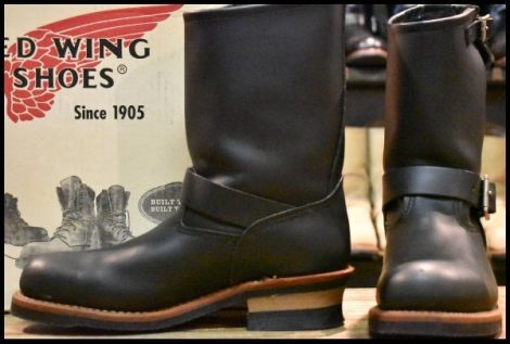 【8D 箱付 美品 08年】レッドウィング 2268 エンジニア 黒 ブラッククローム スチールトゥ ブーツ redwing HOPESMORE