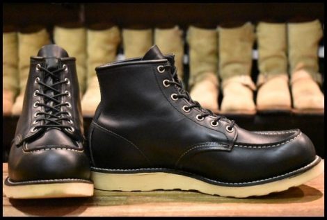 【10D 良品 10年】レッドウィング 8179 アイリッシュセッター 黒 ブラッククローム モックトゥ 編み上げ ブーツ redwing HOPESMORE